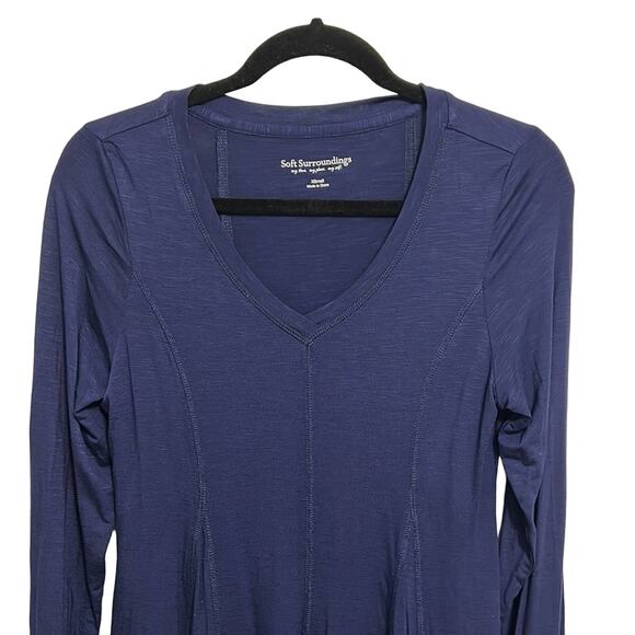 Soft Surroundings Perfect A-Line swing Top Navy size xs NWOT - Picture 3 of 6